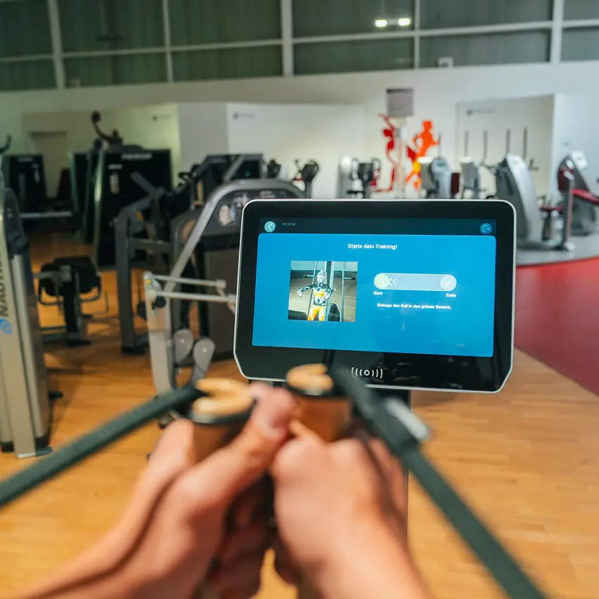 Bildschirmanzeige vom Fitnessgerät